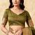 Mehendi silk zari woven saree with blouse