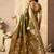 Mehendi silk zari woven saree with blouse