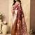 Wine silk zari woven saree with blouse