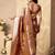 Wine silk zari woven saree with blouse