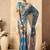 Sky blue silk zari woven saree with blouse
