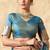 Sky blue silk zari woven saree with blouse