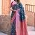 Navy blue silk zari woven saree with blouse