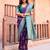 Purple silk zari woven saree with blouse