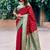 Red silk zari woven saree with blouse