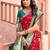 Red silk zari woven saree with blouse