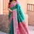 Turquoise silk zari woven saree with blouse