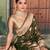 Mehendi silk zari woven saree with blouse