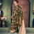 Mehendi silk zari woven saree with blouse