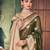 Mehendi silk zari woven saree with blouse