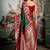 Bottle green soft silk zari woven saree with blouse