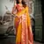Yellow soft silk zari woven saree with blouse