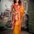 Yellow soft silk zari woven saree with blouse