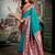 Turquoise soft silk zari woven saree with blouse