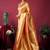 Orange tissue silk zari woven saree with blouse