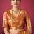 Orange tissue silk zari woven saree with blouse