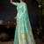 Turquoise organza khadi zari woven saree with blouse