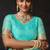 Turquoise organza khadi zari woven saree with blouse