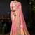 Baby pink organza khadi zari woven saree with blouse