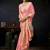 Baby pink organza khadi zari woven saree with blouse