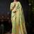 Green organza khadi zari woven saree with blouse
