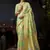 Green organza khadi zari woven saree with blouse