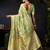 Green organza khadi zari woven saree with blouse