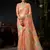 Peach organza khadi zari woven saree with blouse