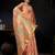 Peach organza khadi zari woven saree with blouse