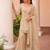 Cream zari sequence embroidery work mos satin ready to wear sharara suit for women's
