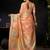 Peach organza khadi zari woven saree with blouse