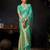 Turquoise organza khadi zari woven saree with blouse