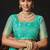Turquoise organza khadi zari woven saree with blouse