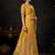 Yellow organza khadi zari woven saree with blouse