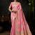 Pink organza khadi zari woven saree with blouse