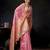 Pink organza khadi zari woven saree with blouse