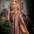 Wine premium soft silk zari woven saree with blouse