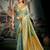 Turquoise premium soft silk zari woven saree with blouse