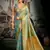Turquoise premium soft silk zari woven saree with blouse