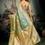 Turquoise premium soft silk zari woven saree with blouse