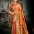 Orange premium soft silk zari woven saree with blouse
