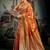 Orange premium soft silk zari woven saree with blouse
