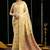 Beige soft spun cotton zari woven saree with blouse