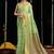 Green soft spun cotton zari woven saree with blouse