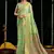Green soft spun cotton zari woven saree with blouse