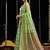 Green soft spun cotton zari woven saree with blouse