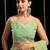 Green soft spun cotton zari woven saree with blouse