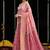 Pink soft spun cotton zari woven saree with blouse
