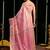Pink soft spun cotton zari woven saree with blouse