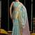Turquoise soft spun cotton zari woven saree with blouse